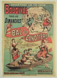 Plakat reklamujący „Le Bal des Canotiers” w Bougival, ok. 1875 r.